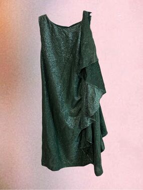 Just Cavalli Sparkly Ruffled Green Dress NWT